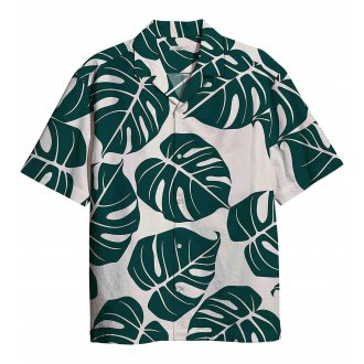 Chemise coupe droite manches courtes Jack & Jones Premium Fast en coton vert fantaisie