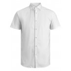Chemise coupe slim à manches courtes col italien Premium Jersey en coton biologique blanche