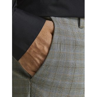 Pantalon chino coupe slim Premium Marco gris à carreaux