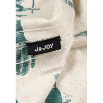 T-shirt col rond J&JOY en coton écru avec manches courtes