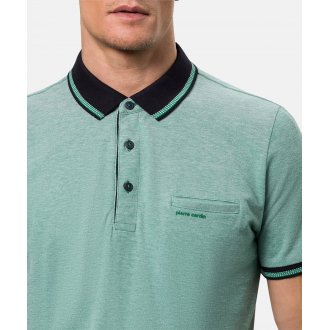 Polo Cardin Sportswear droite vert avec manches courtes et col polo
