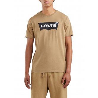 T-shirt col rond Levi's® en coton taupe floqué