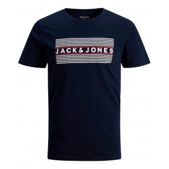T-shirt col rond Junior Garçon Jack & Jones NOOS en coton bleu marine