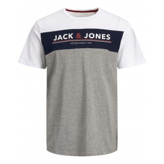 Tee-shirt à col rond Jack & Jones Jacron en coton gris