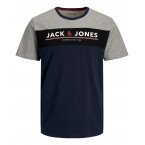 Tee-shirt à col rond Jack & Jones Jacron en coton bleu marine
