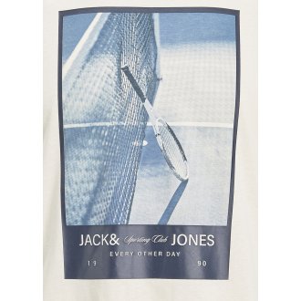 Tee-shirt à col rond Jack & Jones en coton écru