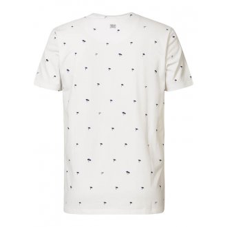 T-shirt Petrol Industries blanc avec manches courtes et col rond