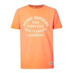T-shirt Petrol Industries orange avec manches courtes et col rond