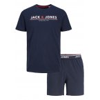 Coffret pyjama; tee-shirt et short Jack & Jones Jacmont en coton bleu marine