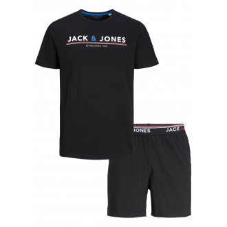 Coffret pyjama; tee-shirt et short Jack & Jones Jacmont en coton noir
