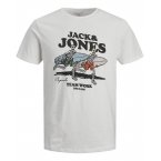 T-shirt col rond Jack & Jones en coton blanc floqué à la poitrine