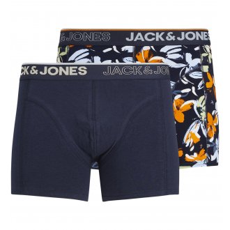 Lot de 2 boxers Jack & Jones Jacflowerpower en coton bleu marine et à motifs