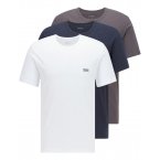 Lot de 3 tee-shirts col rond Boss en coton blanc, gris et bleu marine