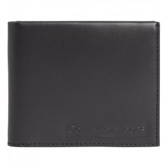 Coffret sous forme de poche contenant un portefeuille et en porte-clés Calvin Klein en cuir noir
