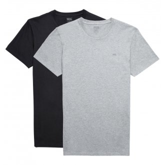 Lot de 2 t-shirts col rond Diesel en coton noir et gris chiné