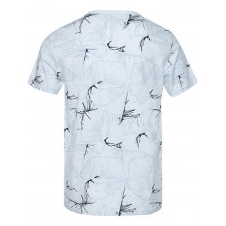 Tee shirt col rond Kaporal Junior en coton biologique bleu ciel et blanc