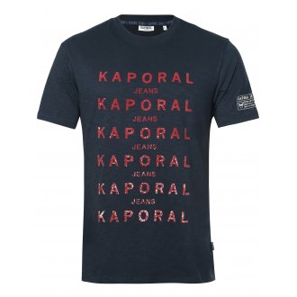 Tee shirt col rond Kaporal en coton biologique bleu marine