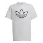 Tee-shirt à col rond adidas junior en coton blanc