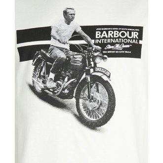 T-shirt col rond Barbour en coton blanc floqué à la poitrine
