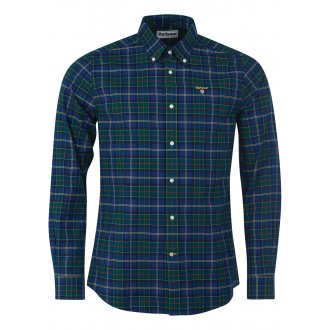 Chemise coupe ajustée Barbour en coton stretch vert kaki à carreaux