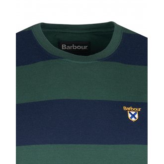 T-shirt col rond Barbour en coton rayé vert et bleu marine
