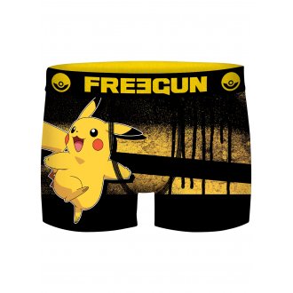 Boxer enfant Freegun noir Pikachu