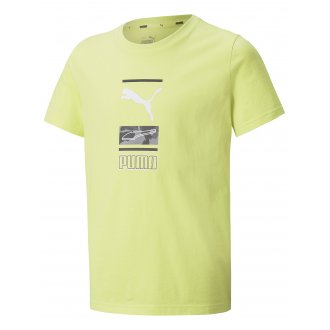 T-shirt Puma Junior jaune avec manches courtes et col rond