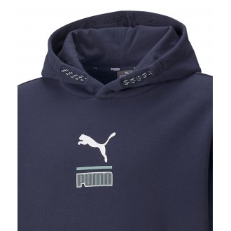 Sweat Puma bleu avec manches longues et col à capuche