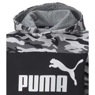 Sweat Puma gris avec manches longues et col à capuche
