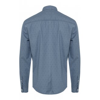 Chemise à col italien Blend en coton bleu