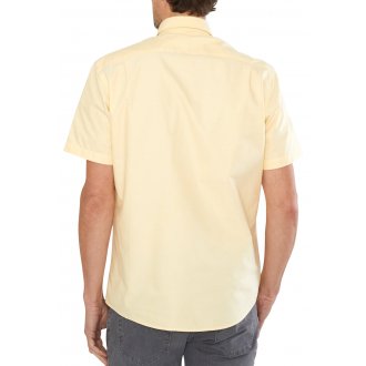 Chemise col américain à manches courtes Mise au Green en coton jaune