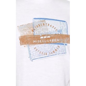 T-shirt col rond à manches courtes Mise au Green en coton blanc