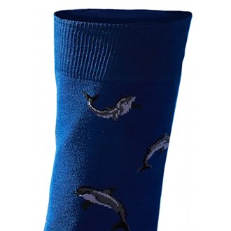 Chaussettes hautes Mise au Green bleu à motif dauphins