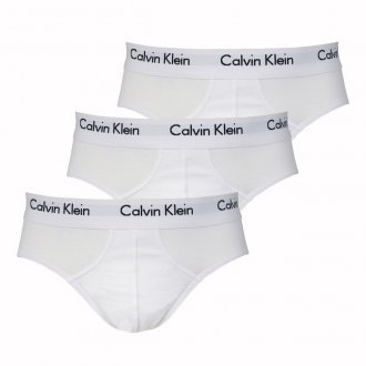 Lot de 3 Slips blancs Calvin Klein en coton stretch, Taille basse