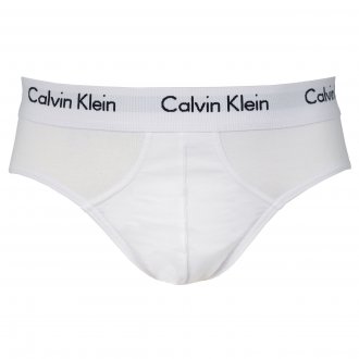Lot de 3 Slips blancs Calvin Klein en coton stretch, Taille basse