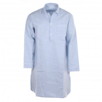 Liquette chemise Christian Cane en flanelle de coton bleu clair