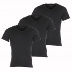 Lot de 3 Tee-shirts Col V Tommy Hilfiger en coton stretch noir