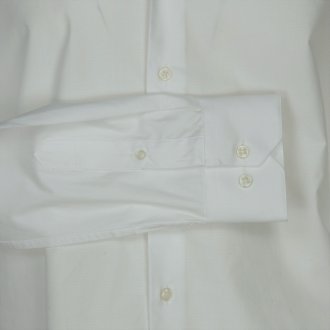 Chemise cintrée Bande Originale en coton blanche avec manches longues et col français