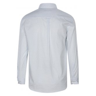 Chemise ajustée Bande Originale en coton blanche avec manches longues et col américain