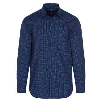 Chemise droite Bande Originale bleu marine avec manches longues et col italien