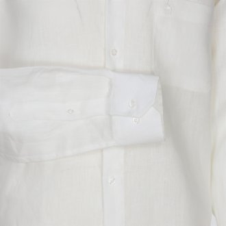 Chemise droite Bande Originale blanche avec manches longues et col américain