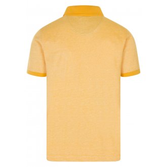 Polo en maille piquée Bande Originale droite jaune avec manches courtes et col boutonné
