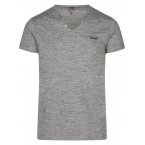 T-shirt col V Cbk Samuel en coton gris avec manches courtes