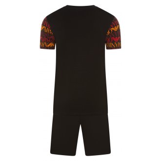 Pyjama court Emporio Armani en coton noir avec manches courtes et col rond