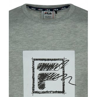 T-shirt col rond Fila en coton gris avec manches courtes