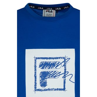 T-shirt col rond Fila en coton bleu avec manches courtes