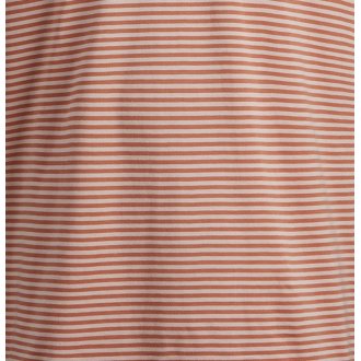 T-shirt col rond Premium Studio en coton biologique orange rayé