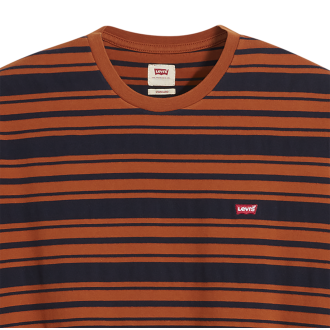 T-shirt col rond Levi's® en coton bleu marine à rayures orange