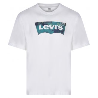 Tee-shirt col rond Levi's® en coton blanc floqué