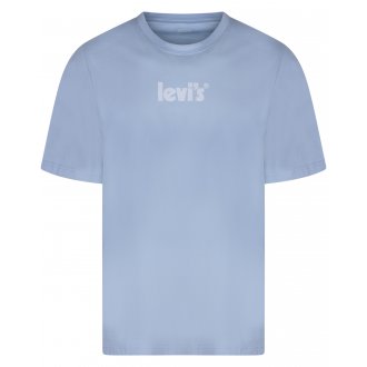 T-shirt col rond Levi's® en coton bleu clair floqué